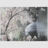 Decoupage Waterval Pink Tree Tranquil Pool Tissuepapier (Voorkant)