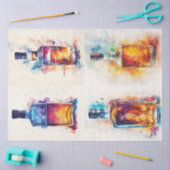 Decoupage Waterverf Achtergrond Liquor Bottles Tissuepapier (Craft)