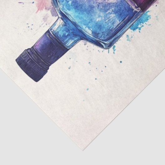 Decoupage Waterverf Achtergrond Liquor Bottles Tissuepapier (Detail)