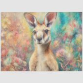 Decoupage Waterverf Australische Kangoeroe Kunst Tissuepapier (Voorkant)