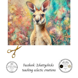 Decoupage Waterverf Australische Kangoeroe Kunst Tissuepapier