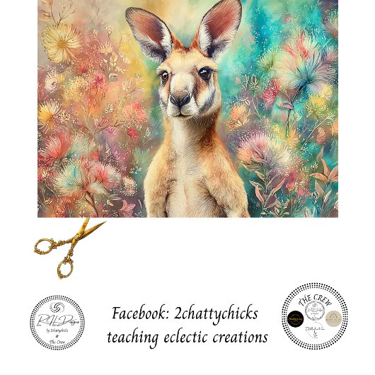Decoupage Waterverf Australische Kangoeroe Kunst Tissuepapier