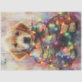Decoupage Waterverf Christmas Retriever Pup Tissuepapier (Voorkant)