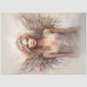 Decoupage Waterverf grillige Ange Pastel Wings Tissuepapier