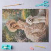 Decoupage Waterverf  Lady & Poedel Hond Tissuepapier (Craft)