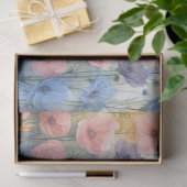 Decoupage Waterverf Poppies blauw & geel Tissuepapier (Geschenk)