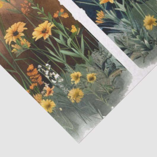 Decoupage Waterverf set van 4 bloemen Tissuepapier (Detail)