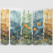 Decoupage Waterverf set van 4 bloemen Tissuepapier (Voorkant)