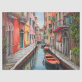 Decoupage Waterverf Street in Venetië Tissuepapier (Voorkant)