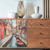 Decoupage Waterverf Street in Venetië Tissuepapier