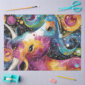 Decoupage Waterverf Vibrant Artistic Koe Head Tissuepapier (Craft)