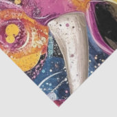 Decoupage Waterverf Vibrant Artistic Koe Head Tissuepapier (Detail)