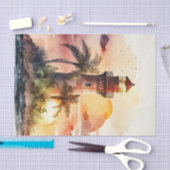 Decoupage waterverf vuurtoren liefhebbers tissuepapier (Craft)