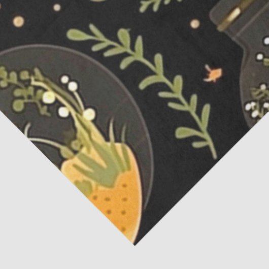 Decoupage Weefsel Papier Glas Terrariumpotten Fles (Detail)