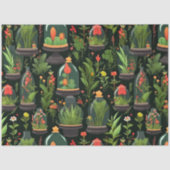 Decoupage Weefsel Papier Glazen Cloche Terrariums (Voorkant)