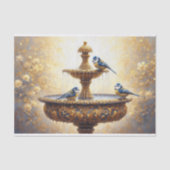 Decoupage Weefseldocument Franse Tuinvogels, Tissuepapier (Voorkant)