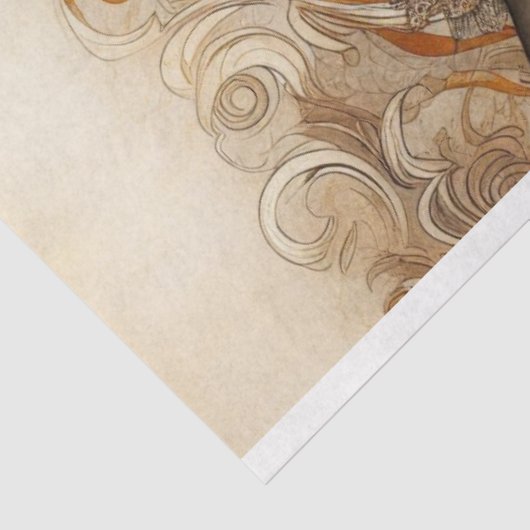 Decoupage Weefseldocument Victoriaans Afrikaans-Am Tissuepapier (Detail)