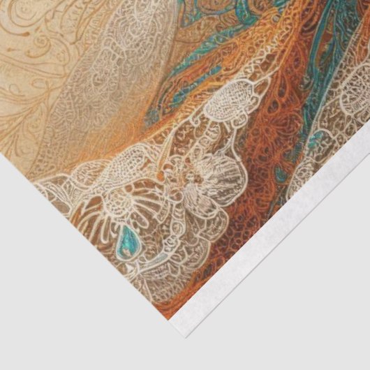 Decoupage Weefseldocument Victoriaans Afrikaans-Am Tissuepapier (Detail)