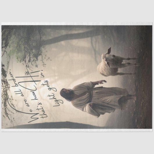 Decoupage Weefselpapier Jezus Christus het Licht Tissuepapier (Voorkant)