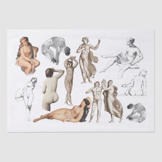 DECOUPAGE WEEFSELPAPIER : NUDES TISSUEPAPIER (Voorkant)