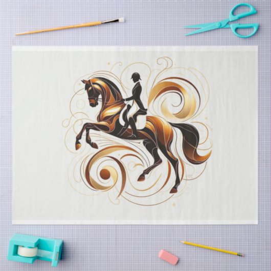 Decoupage Weefselpapier Paard Ruiterontwerp Tissuepapier (Craft)