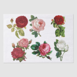 DECOUPAGE WEEFSELPAPIER : ROZEN TISSUEPAPIER