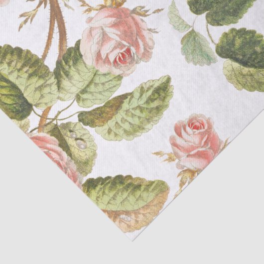 DECOUPAGE WEEFSELPAPIER : ROZEN TISSUEPAPIER (Detail)