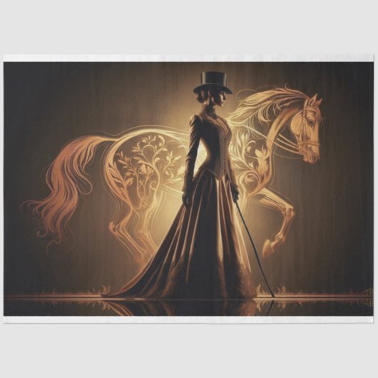 Decoupage Weefselpapier Ruitersport Gotisch Victor Tissuepapier (Voorkant)