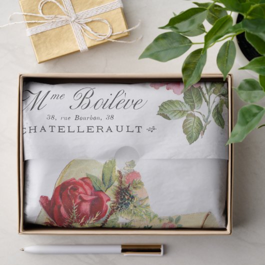 DECOUPAGE WEEFSELPAPIER :  TEACUP EN FRANS TISSUEPAPIER (Geschenk)