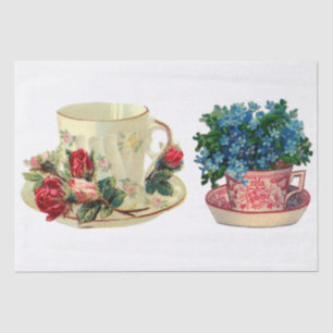 DECOUPAGE WEEFSELPAPIER : TEACUPS TISSUEPAPIER