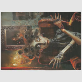 Decoupage Weird en Weider Art of Woman Tissuepapier