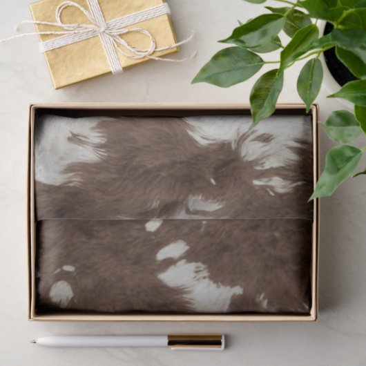 Decoupage Western Brown White Cowhide Texture  Tissuepapier (Geschenk)