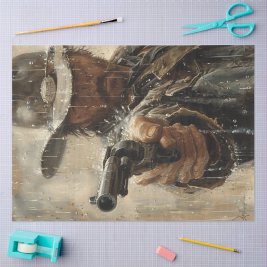 Decoupage Western Classic Cowboy Gunfighter Tissuepapier (Craft)