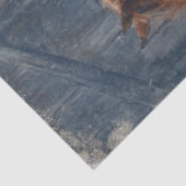 Decoupage Western Kerstmeisje Rode Schuur Tissuepapier (Detail)