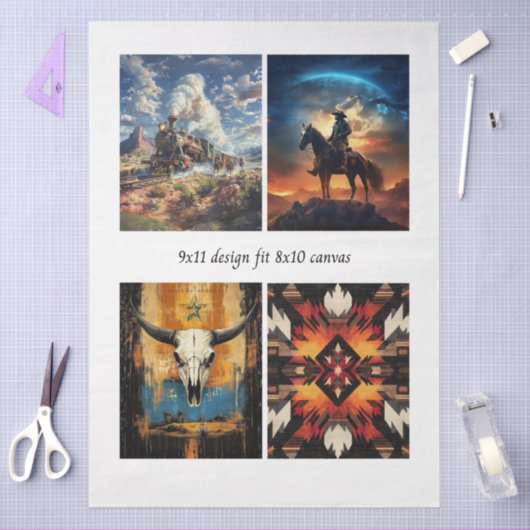 Decoupage Western & Tribal 8x10 Canvas Designs Tissuepapier (Craft)