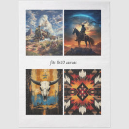 Decoupage Western & Tribale Ontwerpen voor 8x10 Ca Tissuepapier