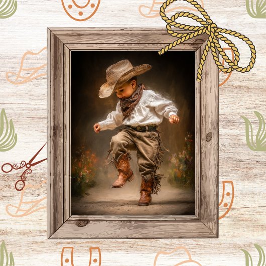 Decoupage Western Whimsy Child Dancing Prairie  Tissuepapier
