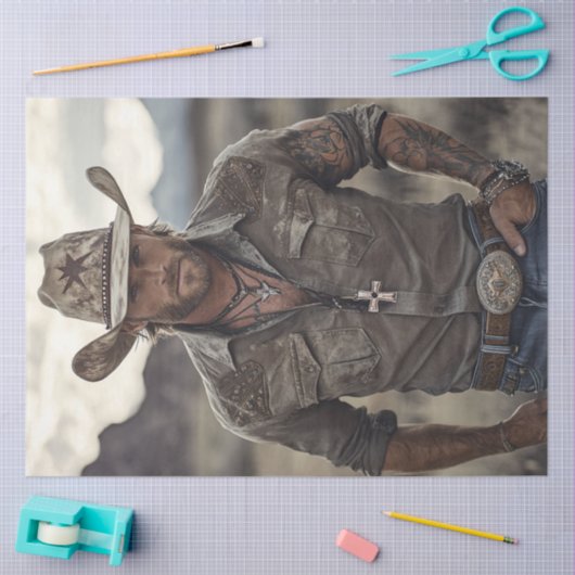 Decoupage Westerne Cowboy Christelijk Rancher Tissuepapier (Craft)