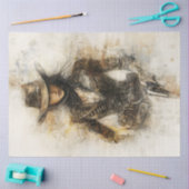 Decoupage Westerne Cowgirl Pencil Art Mystical Tissuepapier (Craft)
