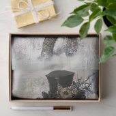 Decoupage Westerne Jurk Lady Steampunk Blauw Tissuepapier (Geschenk)