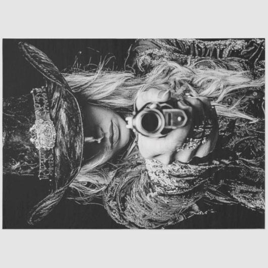 Decoupage Westerne Lady Sheriff vs Jack McGraw Tissuepapier (Voorkant)