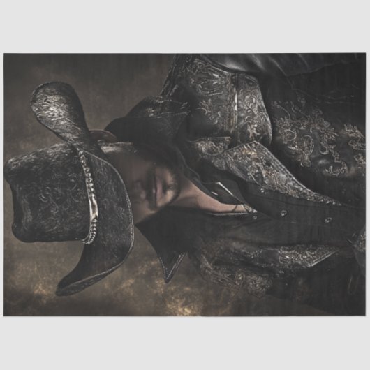 Decoupage Westerne Outlaw in Black-Jack McGraw Tissuepapier (Voorkant)