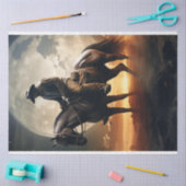 Decoupage Westerne Scène Cowboy Moon Sunsetting Tissuepapier (Craft)