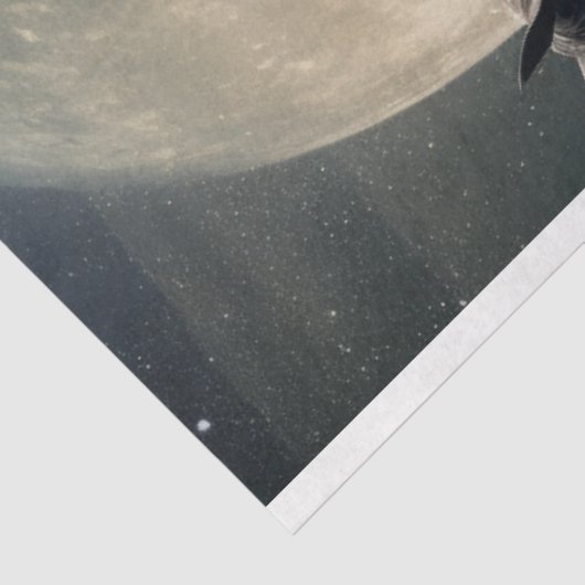 Decoupage Westerne Scène Cowboy Moon Sunsetting Tissuepapier (Detail)