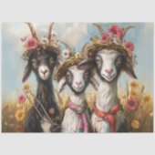 Decoupage Whimsical 3 Geiten In Veld Tissuepapier (Voorkant)