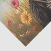 Decoupage Whimsical 3 Goats In Field Tissuepapier (Detail)