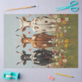 Decoupage Whimsical 3 Koe Vrienden Veld Wildflower Tissuepapier (Craft)