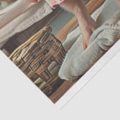 Decoupage Whimsical 3 Varkens Geruite Jurken Tissuepapier (Detail)