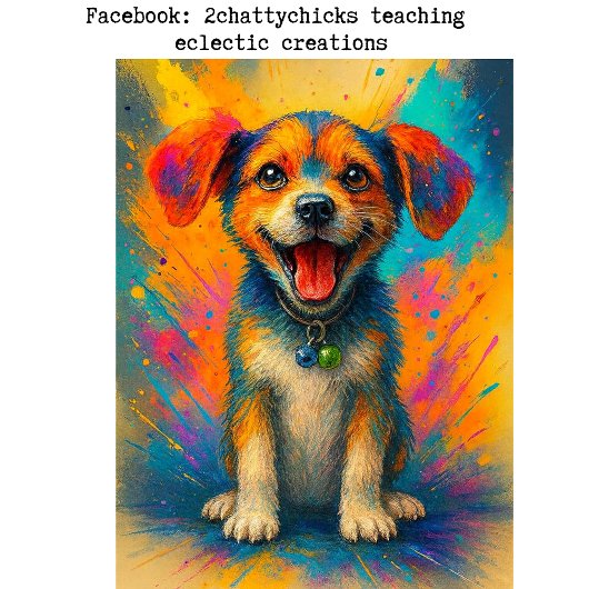 Decoupage Whimsical Abstract Beagle Joyful Pup  Tissuepapier