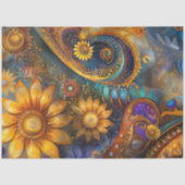 Decoupage Whimsical Abstracte Bloemen Paisley Art Tissuepapier (Voorkant)